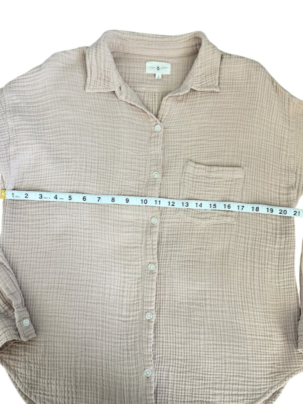 Lou & Grey Cotton Gauze Button Down Top Womens S Coastal - Picture 5 of 9